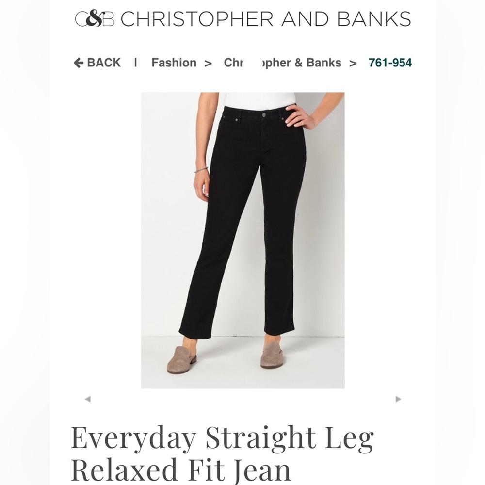 Christopher & Banks Black Jeans Women Size 10